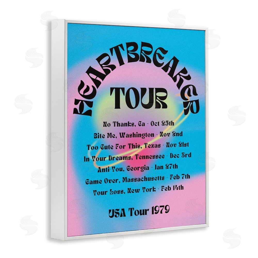 House of Lulu Vintage Heartbreak Tour White Framed Giclee Wall Art Print