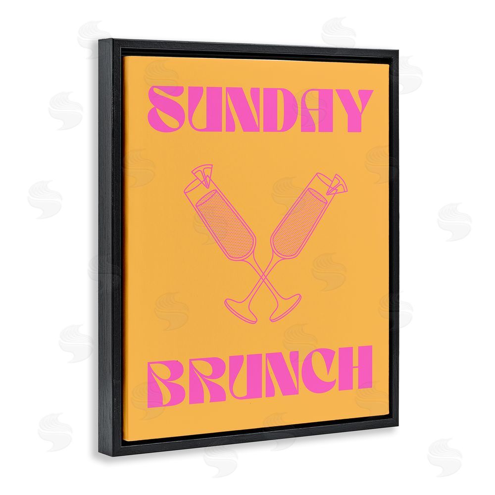 House of Lulu Sunday Brunch Mimosas Black Floating Frame Canvas Wall Art Print