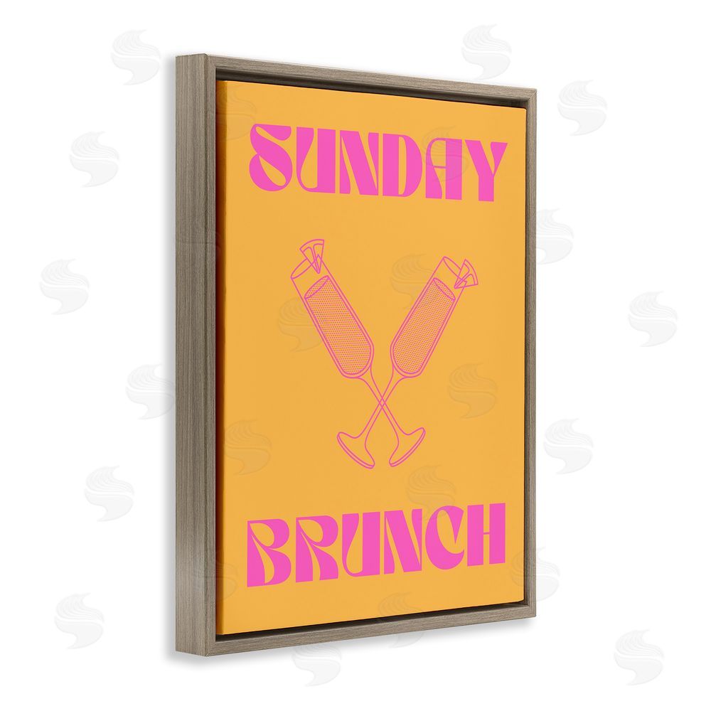 House of Lulu Sunday Brunch Mimosas Brown Floating Frame Canvas Wall Art Print