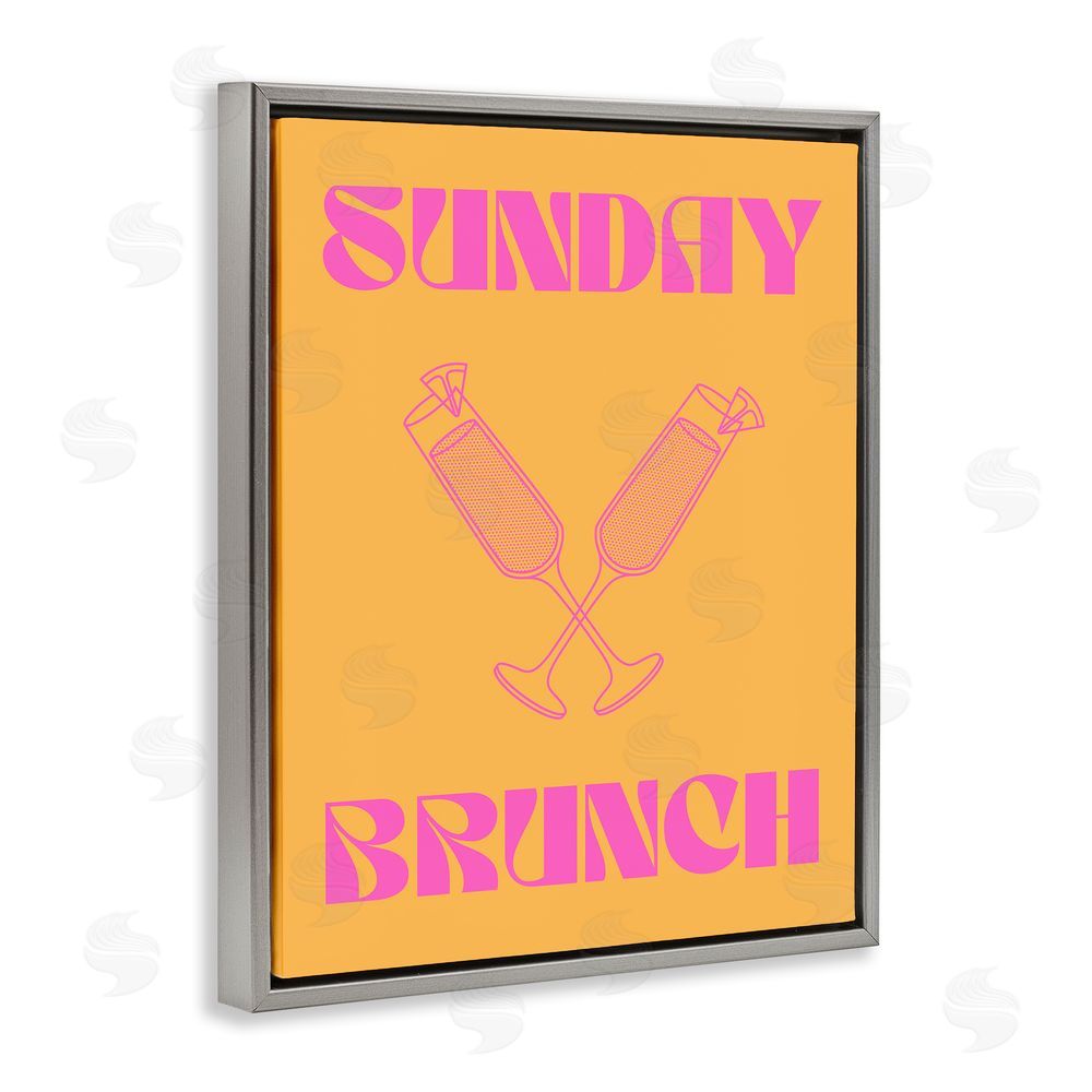 House of Lulu Sunday Brunch Mimosas Grey Floating Frame Canvas Wall Art Print
