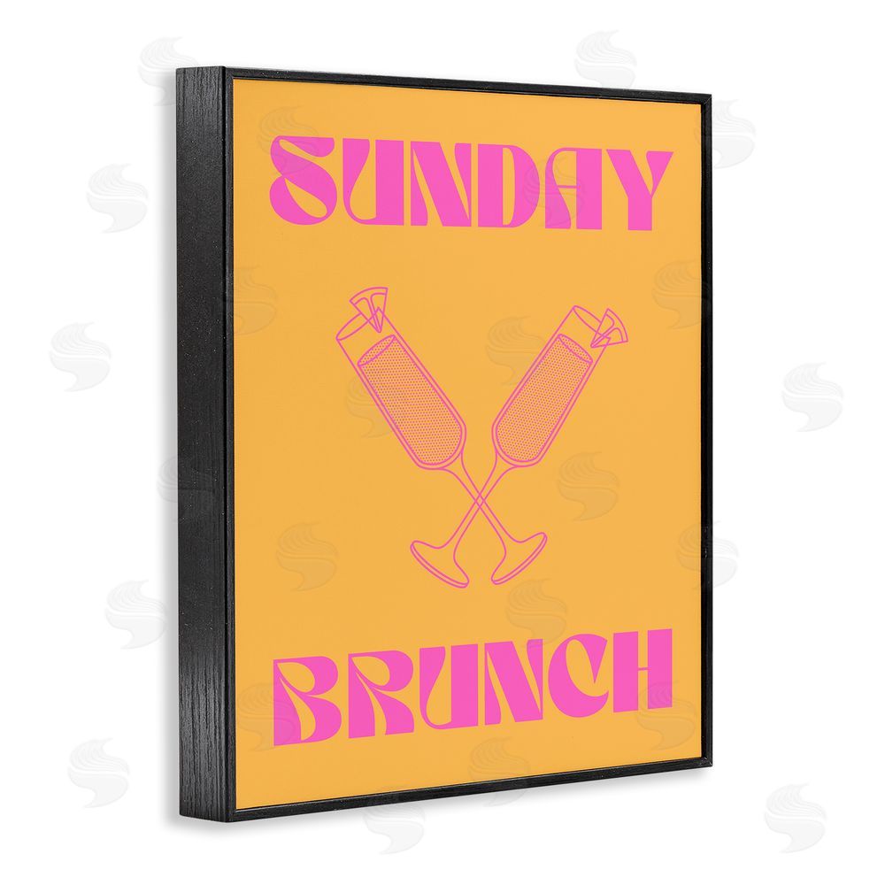 House of Lulu Sunday Brunch Mimosas Black Framed Giclee Wall Art Print