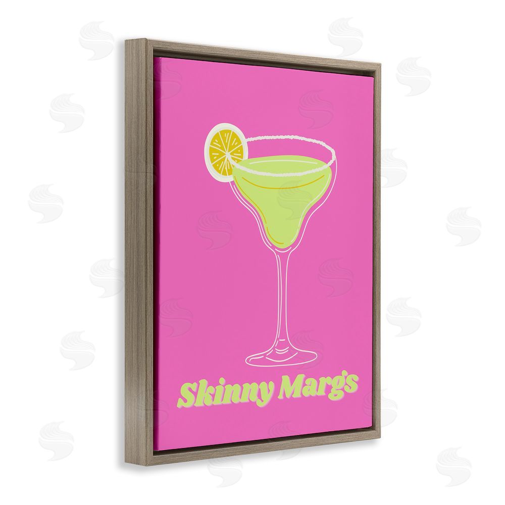 House of Lulu Vivid Skinny Margs Brown Floating Frame Canvas Wall Art Print