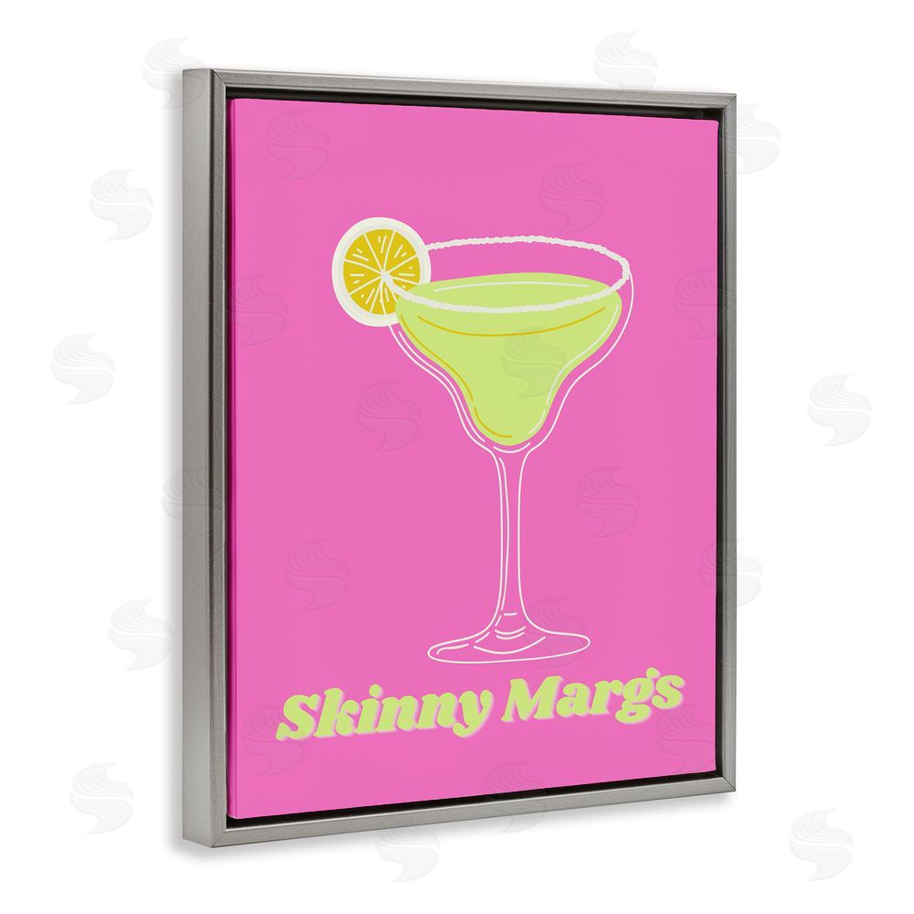 House of Lulu Vivid Skinny Margs Grey Floating Frame Canvas Wall Art Print