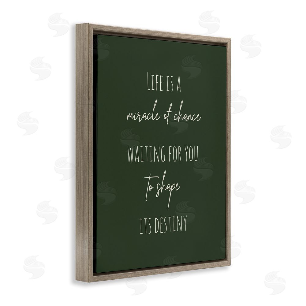 Birch & Ink Shape Life's Destiny Phrase Brown Floating Frame Canvas Wall Art Print