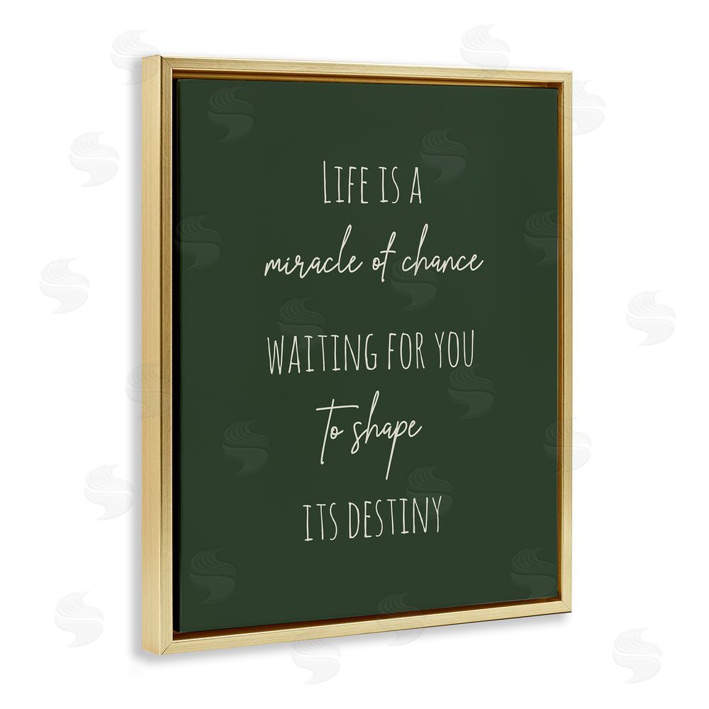 Birch & Ink Shape Life's Destiny Phrase Gold Floating Frame Canvas Wall Art Print