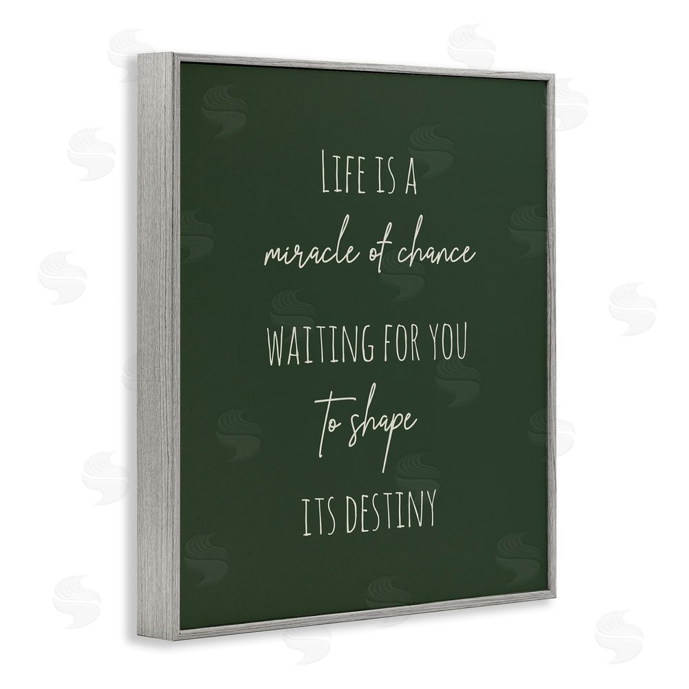 Birch & Ink Shape Life's Destiny Phrase Gray Framed Giclee Wall Art Print