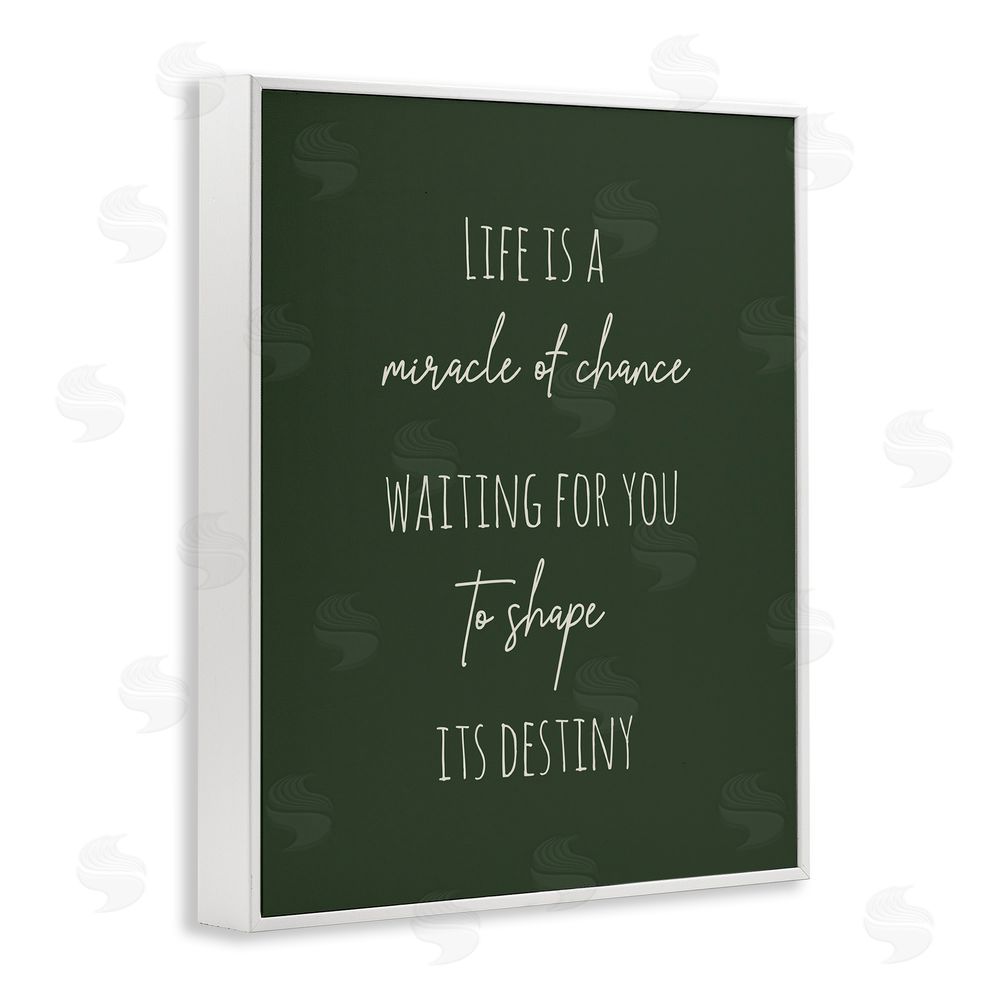 Birch & Ink Shape Life's Destiny Phrase White Framed Giclee Wall Art Print