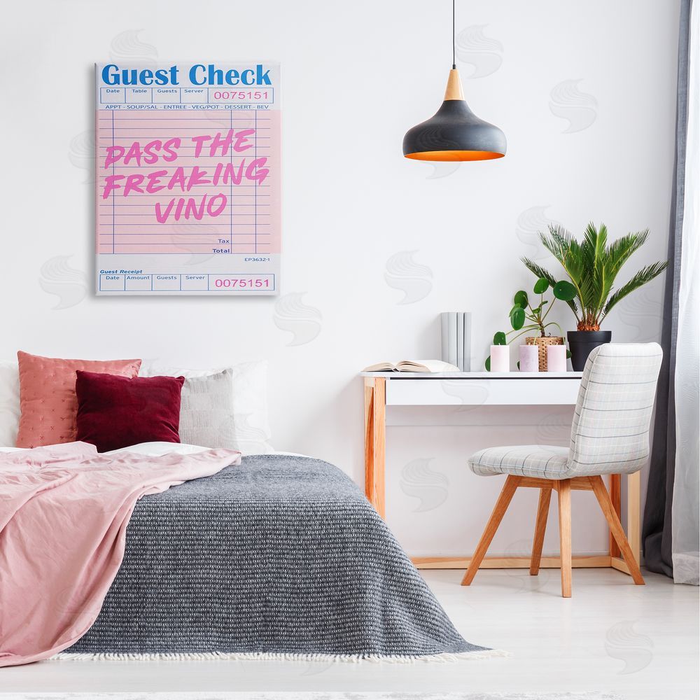 House of Lulu Vintage Pass the Vino Canvas Wall Art Print in Room