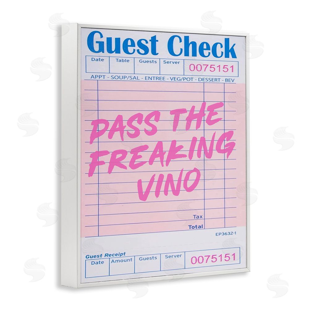 House of Lulu Vintage Pass the Vino White Framed Giclee Wall Art Print