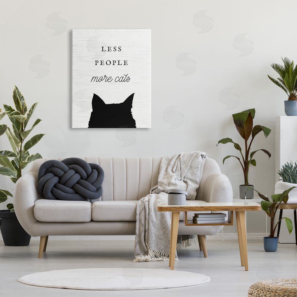 Stupell Studio Less People More Cats Canvas Wall Art Print in Room