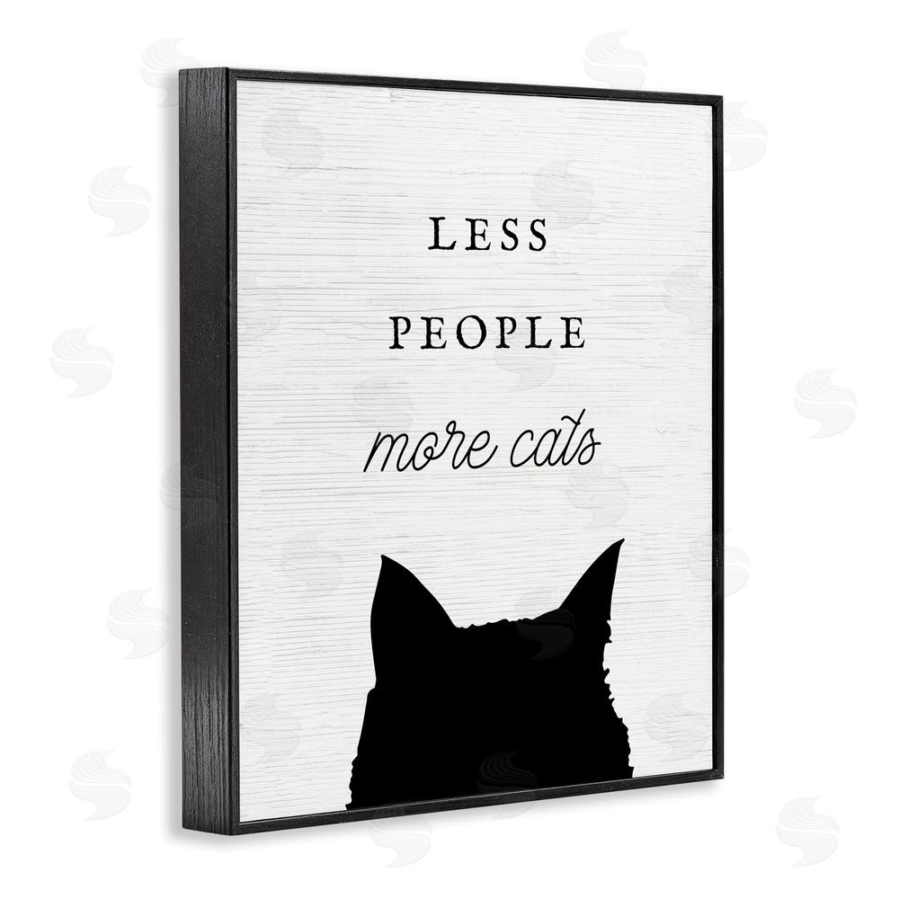 Stupell Studio Less People More Cats Black Framed Giclee Wall Art Print