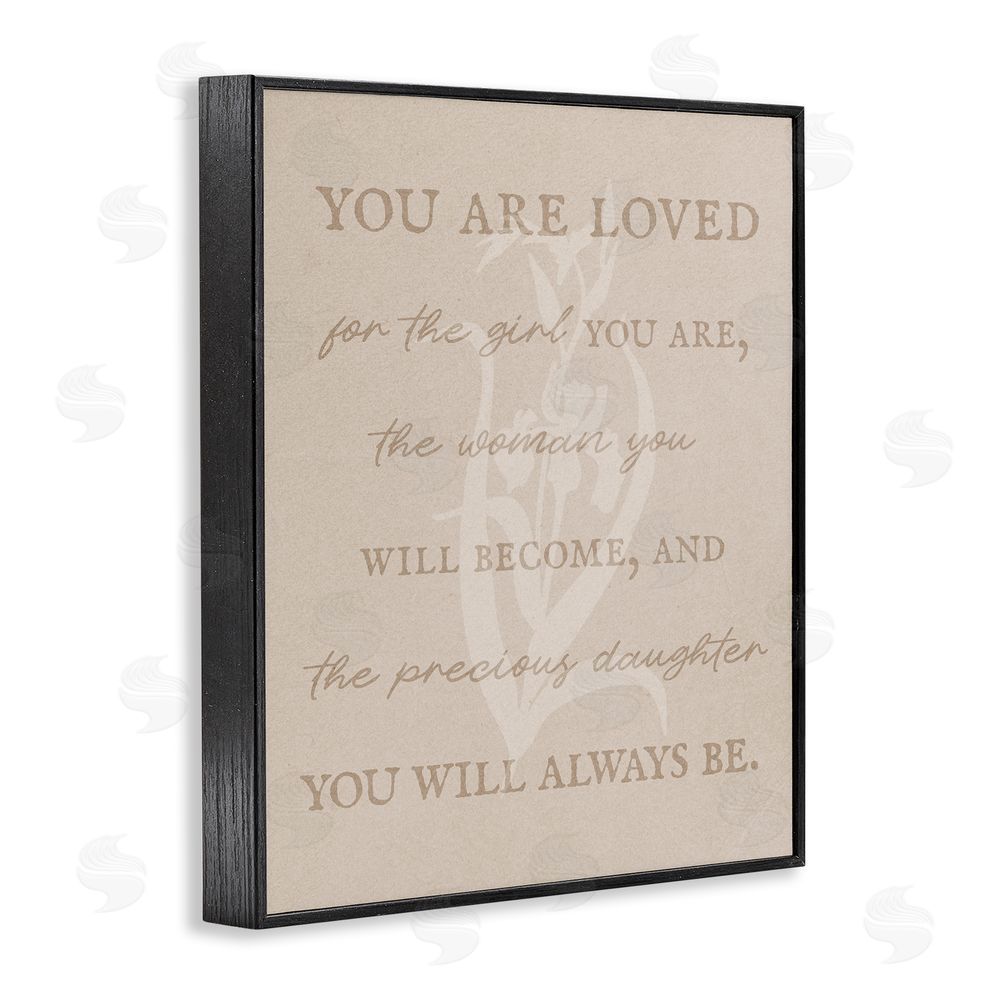 Stupell Studio Precious Daughter Family Phrase Black Framed Giclee Wall Art Print