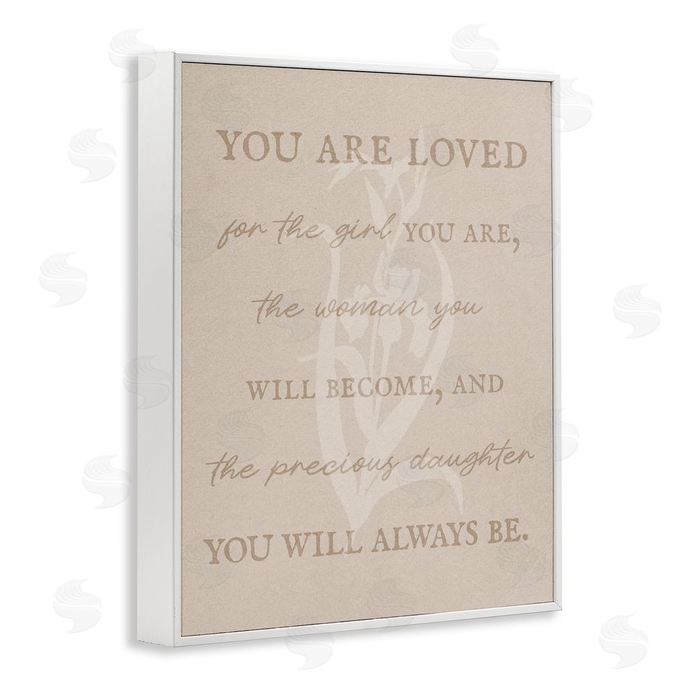 Stupell Studio Precious Daughter Family Phrase White Framed Giclee Wall Art Print