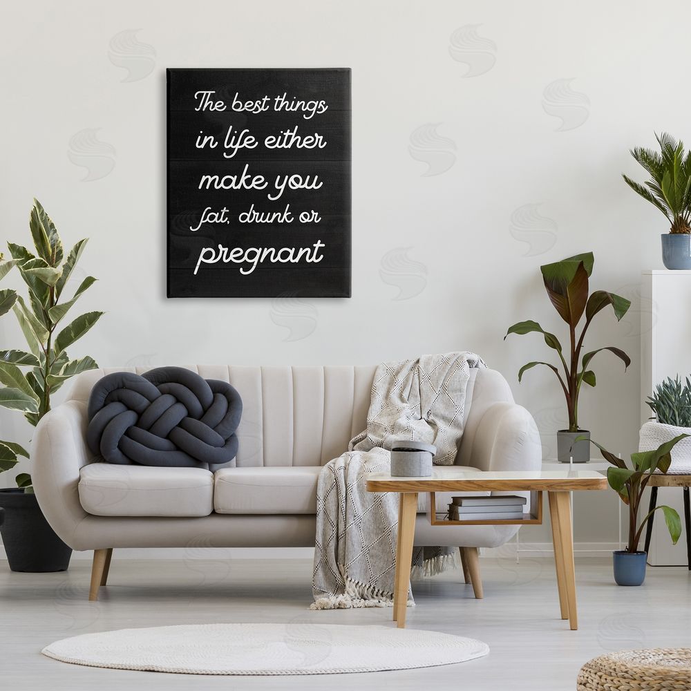 Stupell Studio Funny Best Things In Life Canvas Wall Art Print in Room