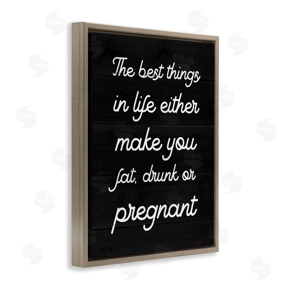 Stupell Studio Funny Best Things In Life Brown Floating Frame Canvas Wall Art Print