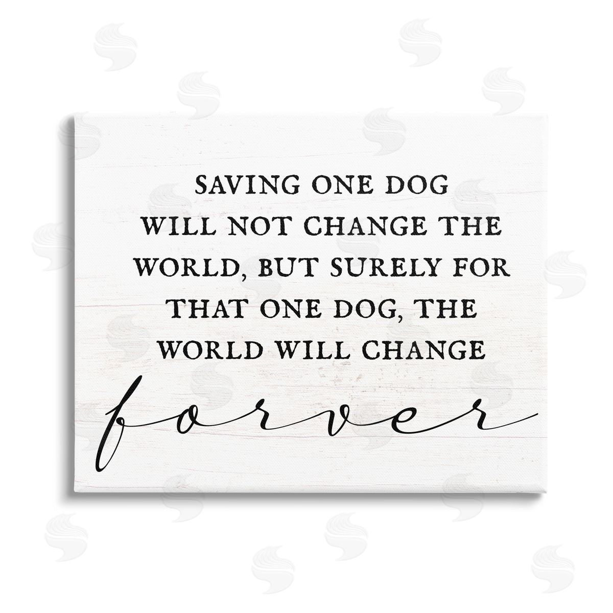 Stupell Studio Uplifting Rescue Dog Phrase Stretched Canvas Wall Art Print