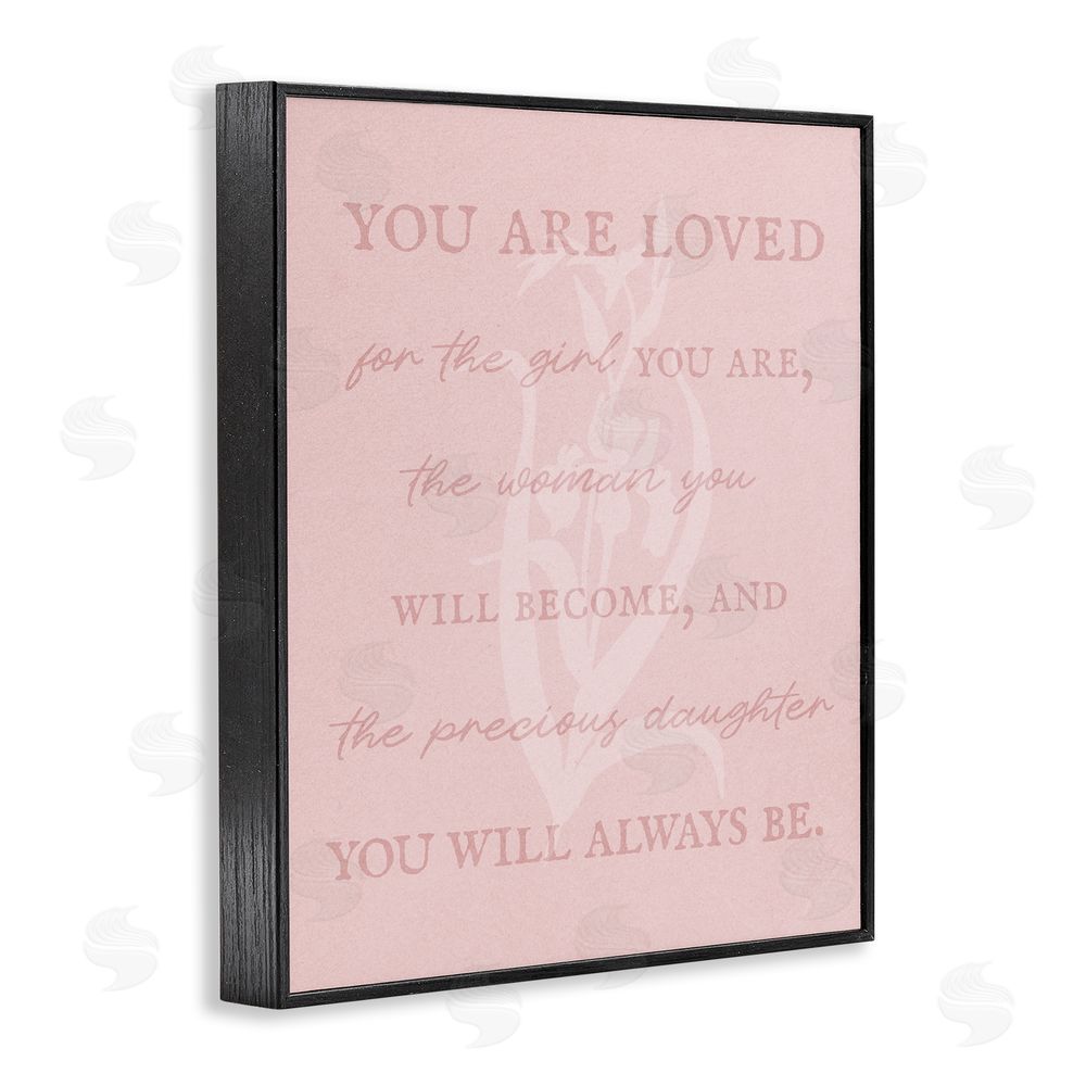 Stupell Studio Daughter You Are Loved Black Framed Giclee Wall Art Print