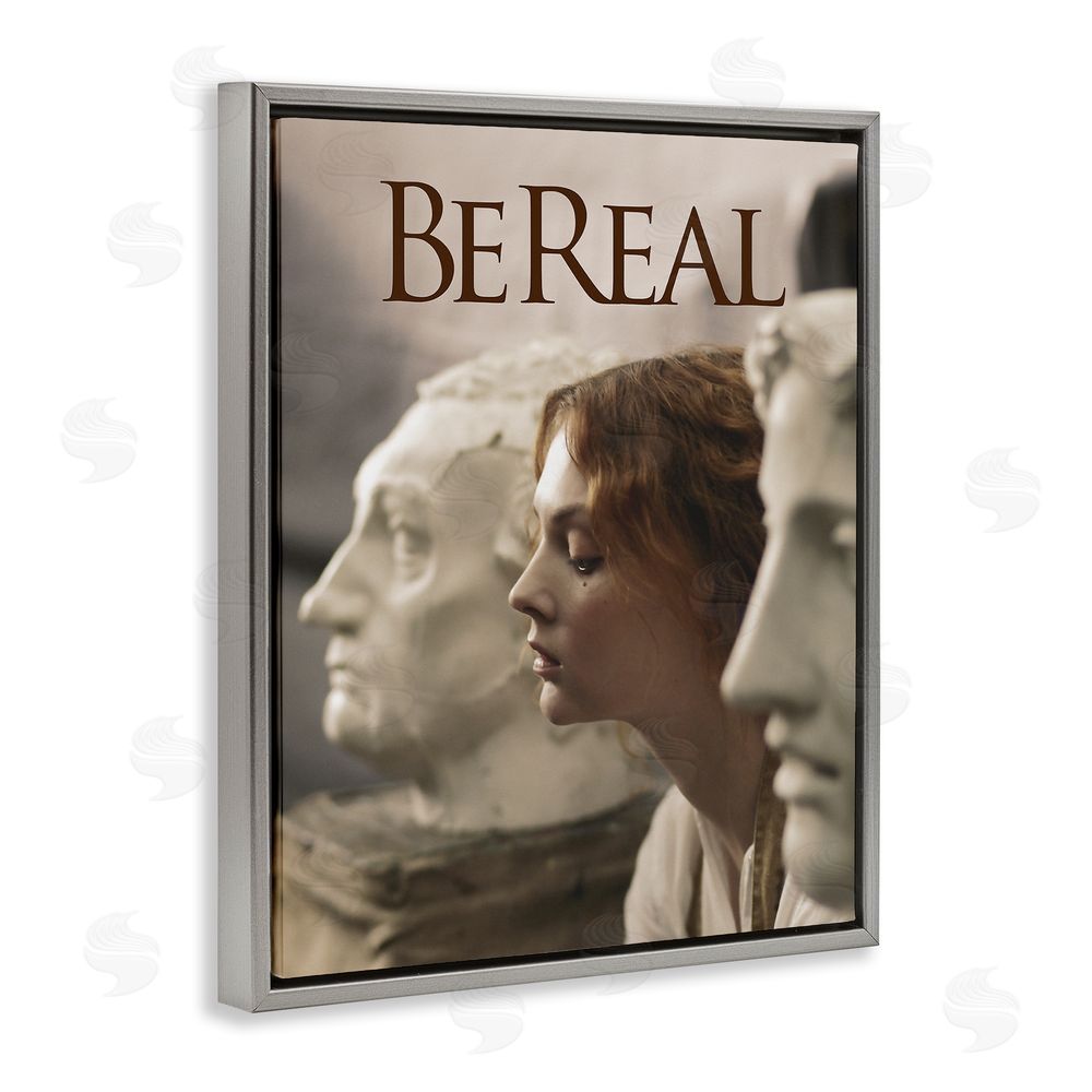Steve Hunziker Be Real Classical Sculptures Grey Floating Frame Canvas Wall Art Print