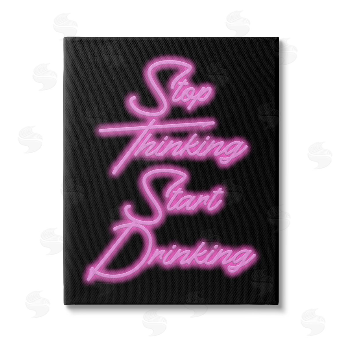 House of Lulu Stop Thinking Drinking Humor Stretched Canvas Wall Art Print