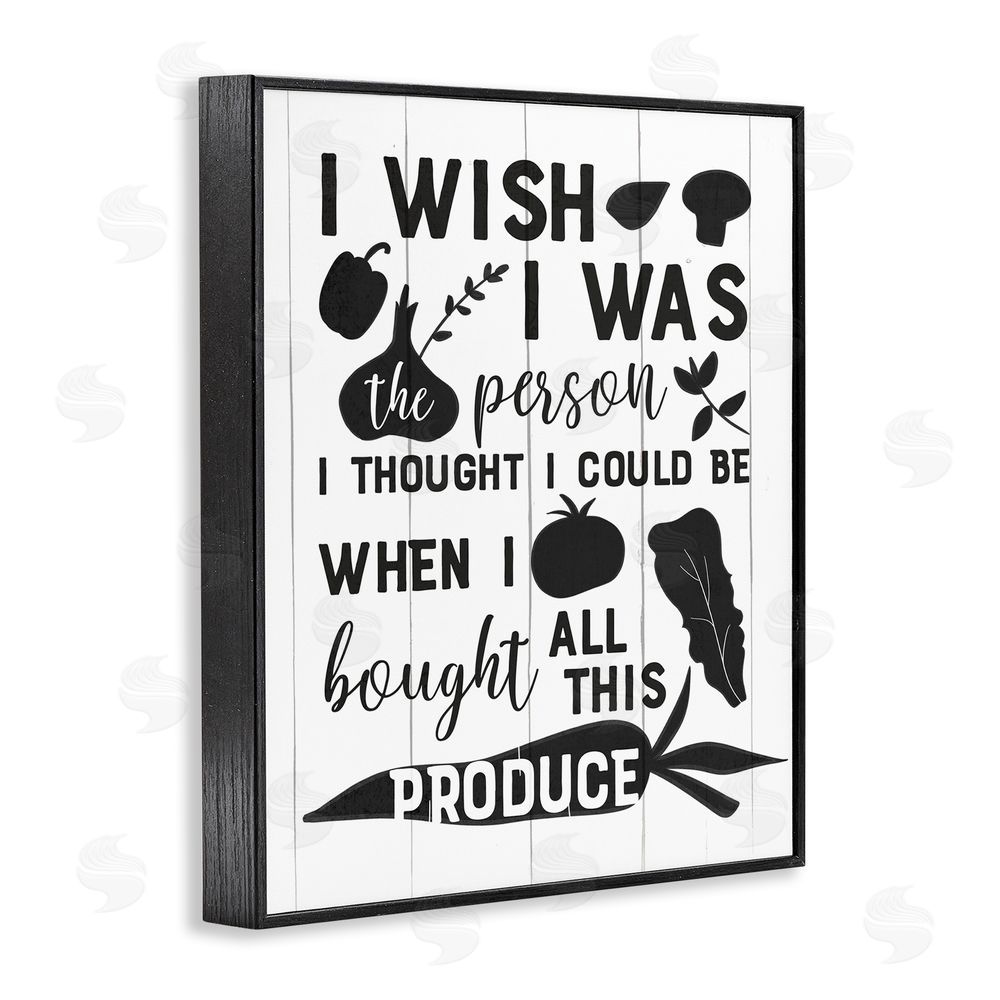 Anna Quach Funny Cooking Produce Black Framed Giclee Wall Art Print