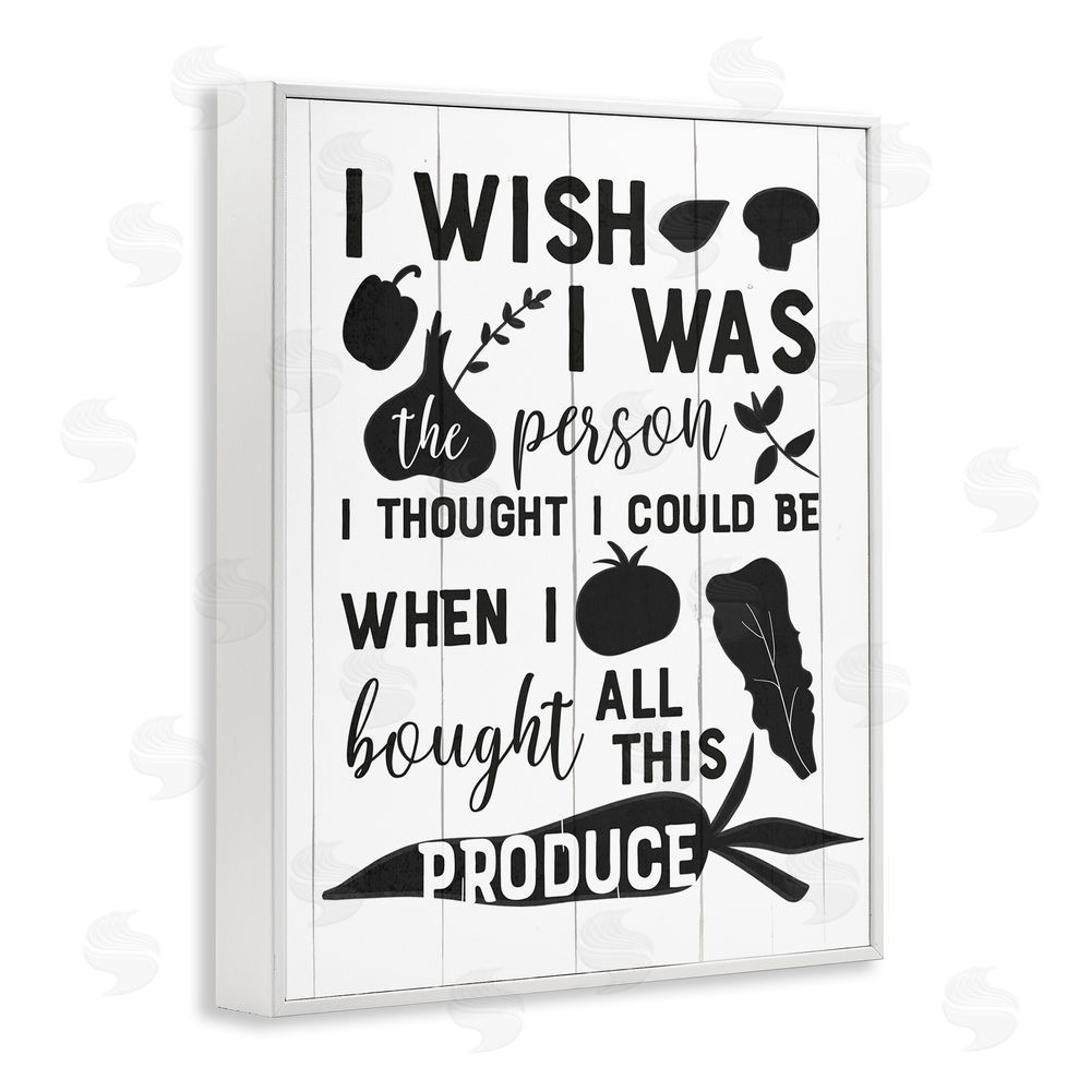 Anna Quach Funny Cooking Produce White Framed Giclee Wall Art Print