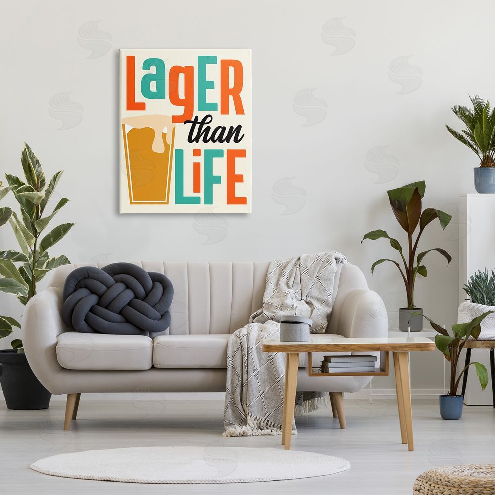 Anna Quach Vintage Lager Than Life Canvas Wall Art Print in Room