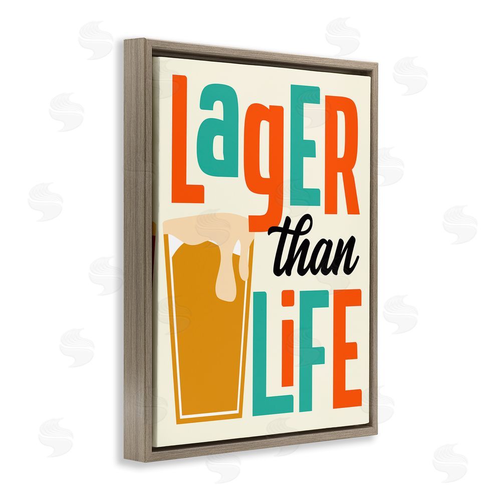 Anna Quach Vintage Lager Than Life Brown Floating Frame Canvas Wall Art Print