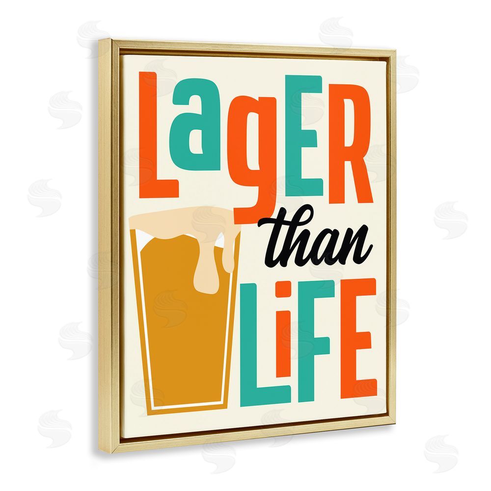 Anna Quach Vintage Lager Than Life Gold Floating Frame Canvas Wall Art Print