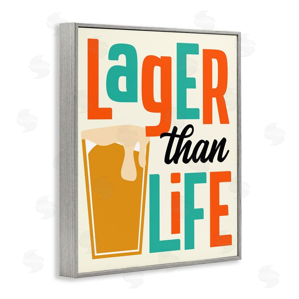 Anna Quach Vintage Lager Than Life Gray Framed Giclee Wall Art Print