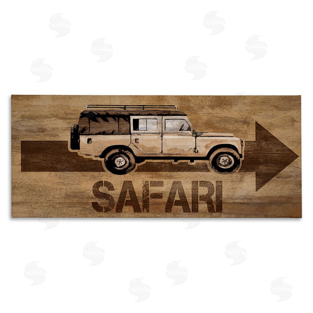 Lucca Sheppard Safari with Right Facing Arrow Stretched Canvas Wall Art Print