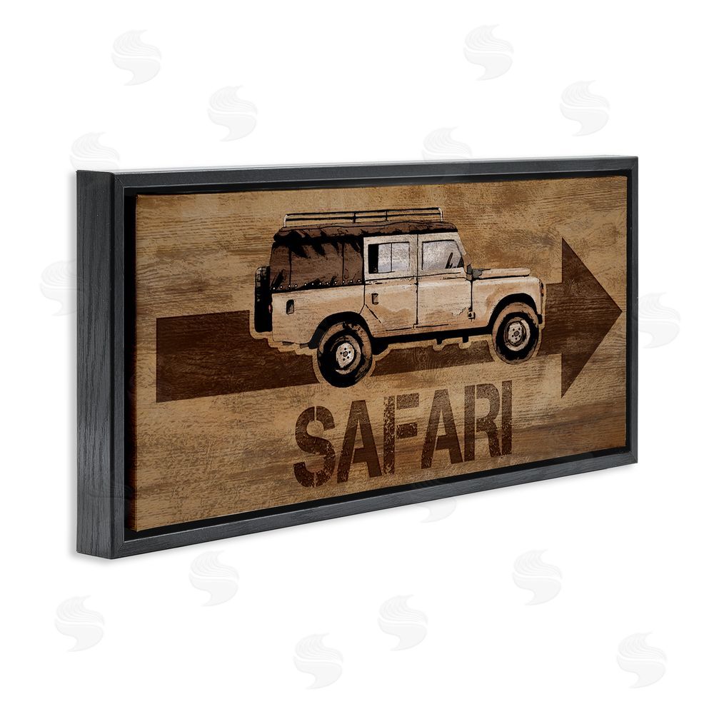 Lucca Sheppard Safari with Right Facing Arrow Black Floating Frame Canvas Wall Art Print