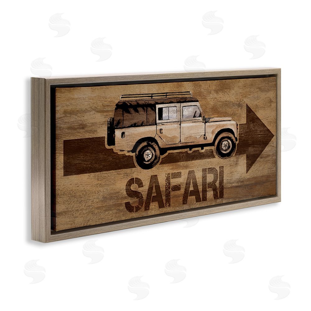 Lucca Sheppard Safari with Right Facing Arrow Brown Floating Frame Canvas Wall Art Print