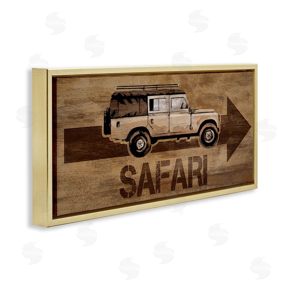 Lucca Sheppard Safari with Right Facing Arrow Gold Floating Frame Canvas Wall Art Print