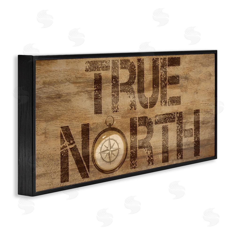 Lucca Sheppard Rustic True North Compass Black Framed Giclee Wall Art Print