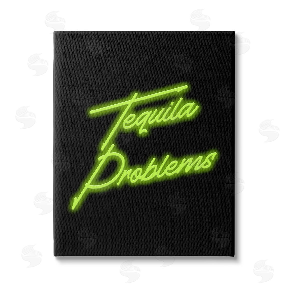 House of Lulu Tequila Problems Neon Stretched Canvas Wall Art Print