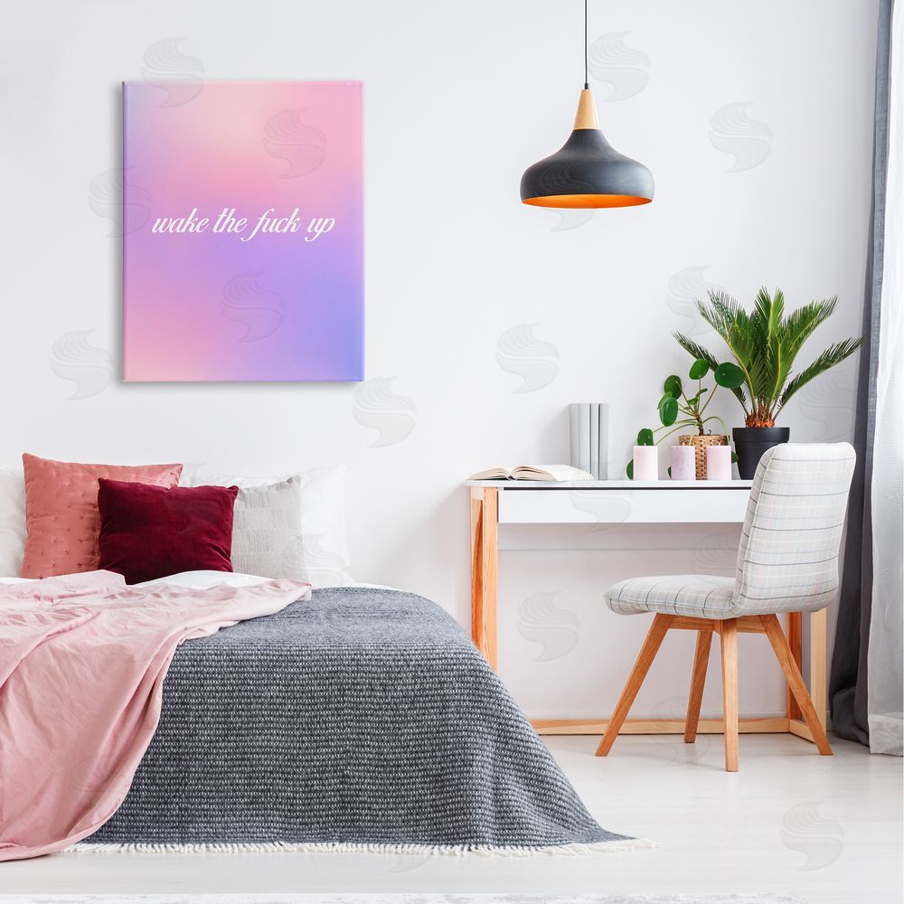 House of Lulu Pastel Wake Up Curse Canvas Wall Art Print in Room