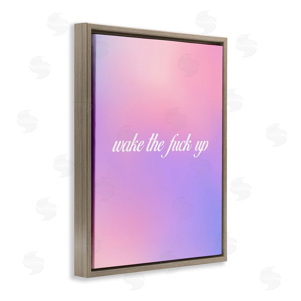 House of Lulu Pastel Wake Up Curse Brown Floating Frame Canvas Wall Art Print