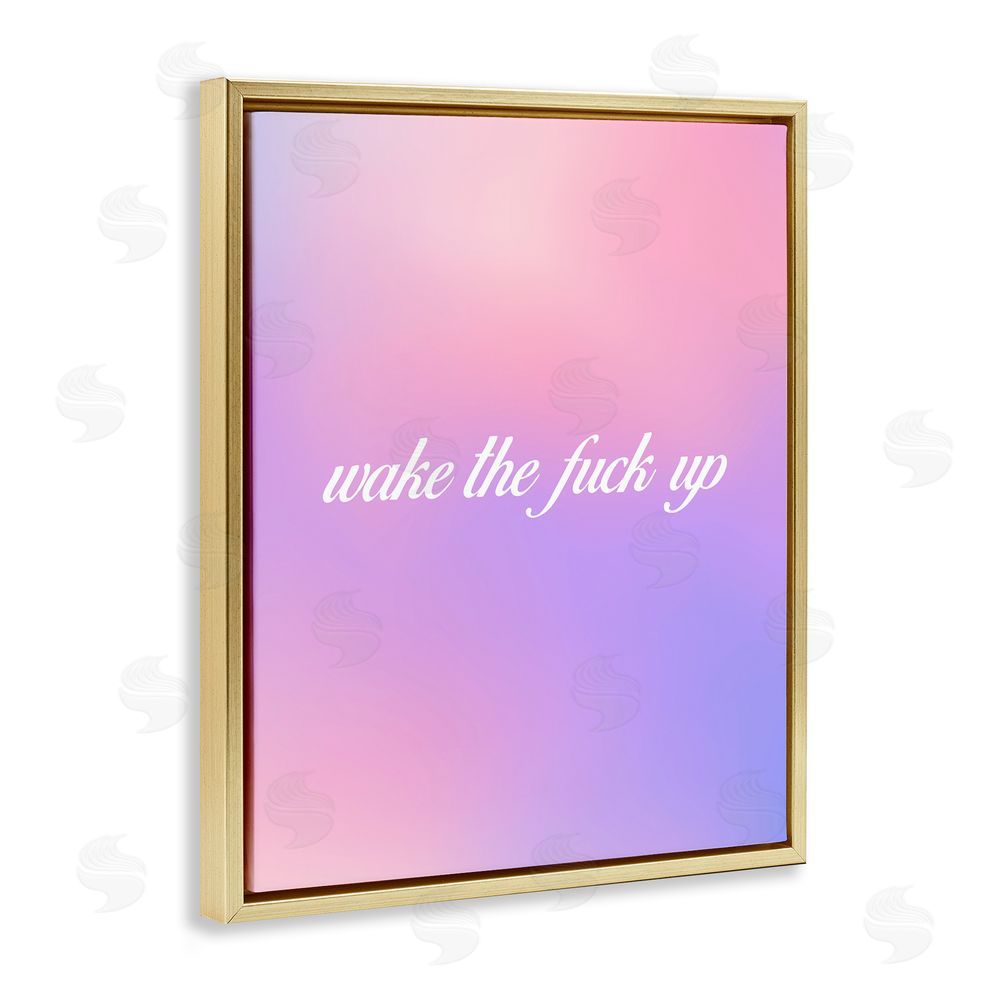 House of Lulu Pastel Wake Up Curse Gold Floating Frame Canvas Wall Art Print