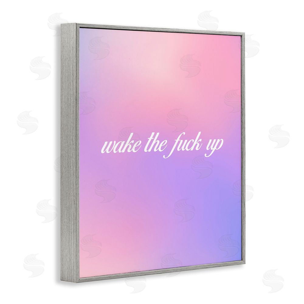 House of Lulu Pastel Wake Up Curse Gray Framed Giclee Wall Art Print