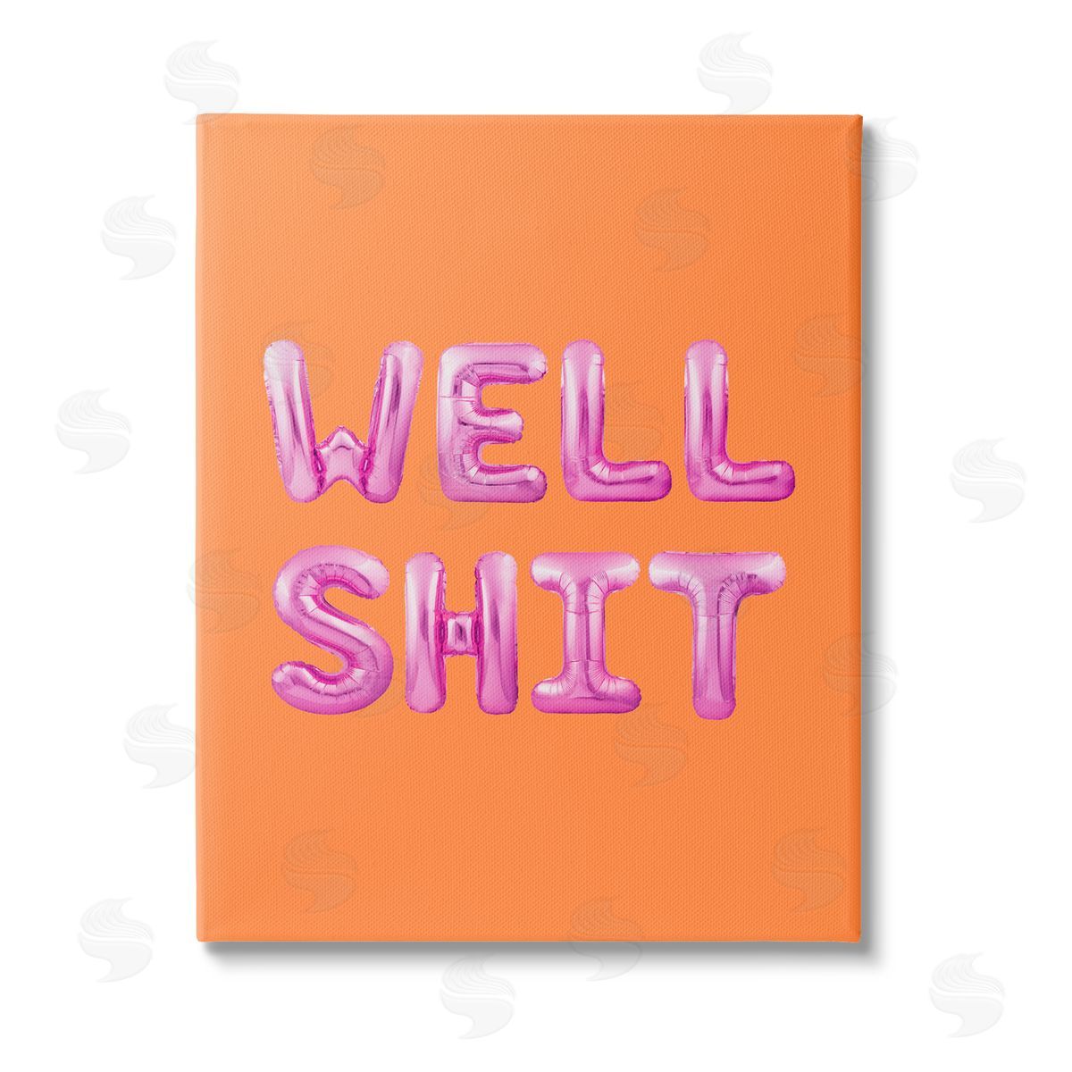 House of Lulu Well Sh*t Orange & Pink Stretched Canvas Wall Art Print
