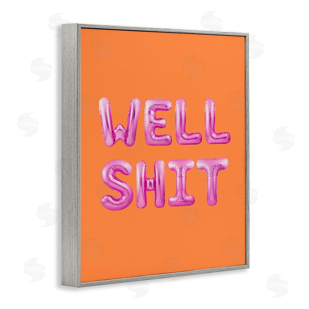 House of Lulu Well Sh*t Orange & Pink Gray Framed Giclee Wall Art Print