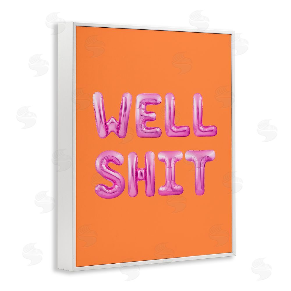 House of Lulu Well Sh*t Orange & Pink White Framed Giclee Wall Art Print