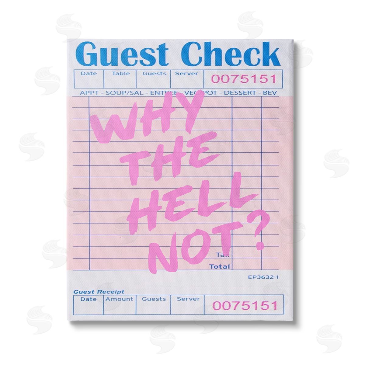 House of Lulu Why Not Vintage Receipt Stretched Canvas Wall Art Print