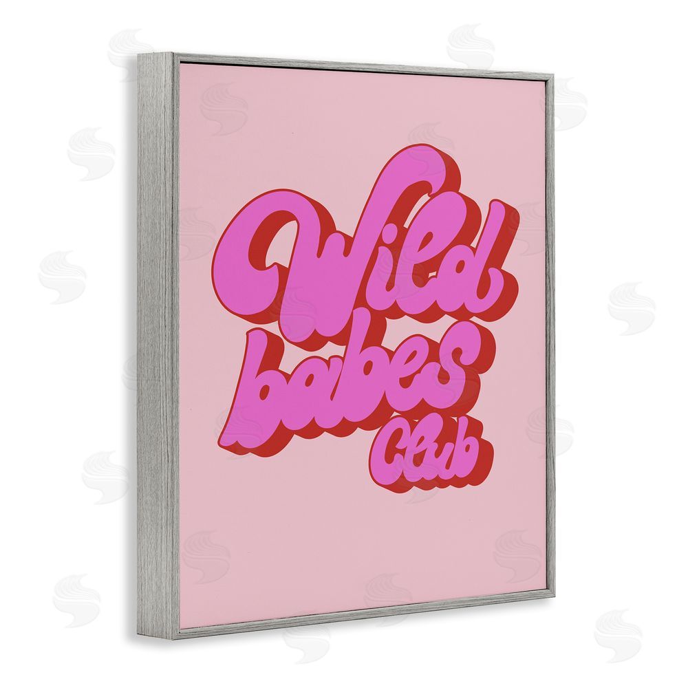 House of Lulu Groovy Wild Babes Club Gray Framed Giclee Wall Art Print