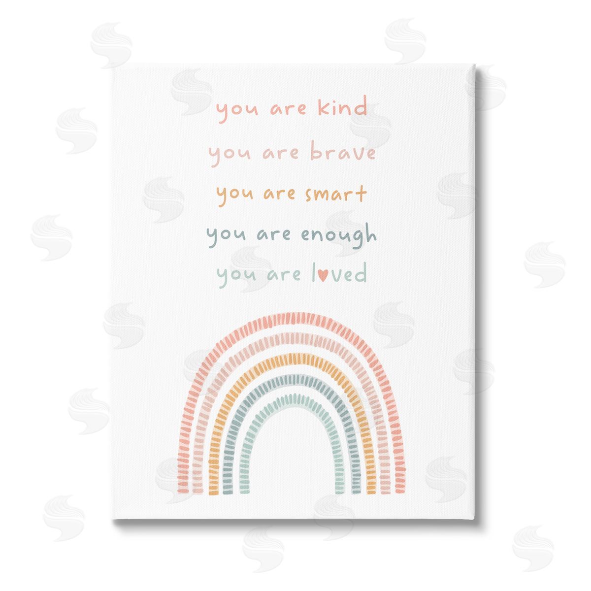 Stupell Studio Inspirational Pastel Rainbow Stretched Canvas Wall Art Print