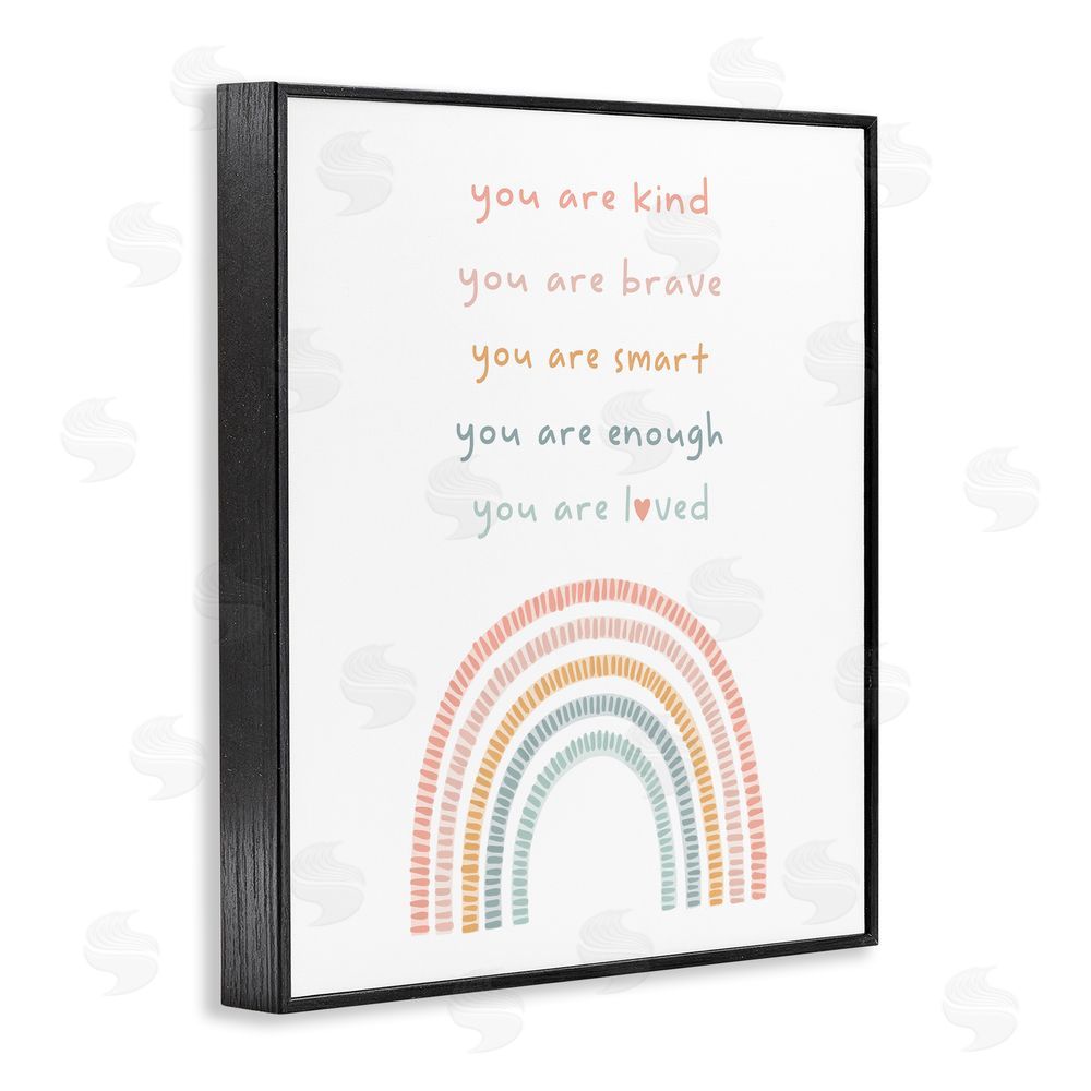 Stupell Studio Inspirational Pastel Rainbow Black Framed Giclee Wall Art Print