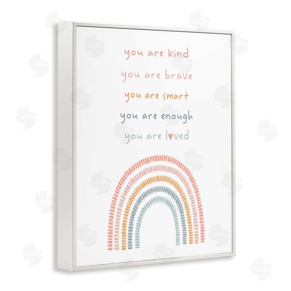 Stupell Studio Inspirational Pastel Rainbow White Framed Giclee Wall Art Print