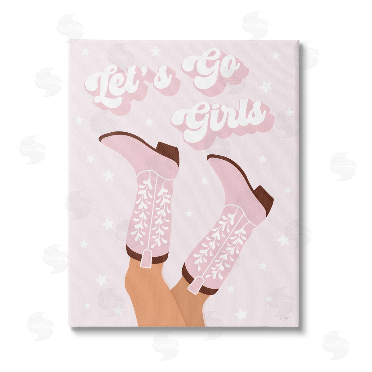 Natalie Carpentieri Let's Go Girls Cowgirl Stretched Canvas Wall Art Print