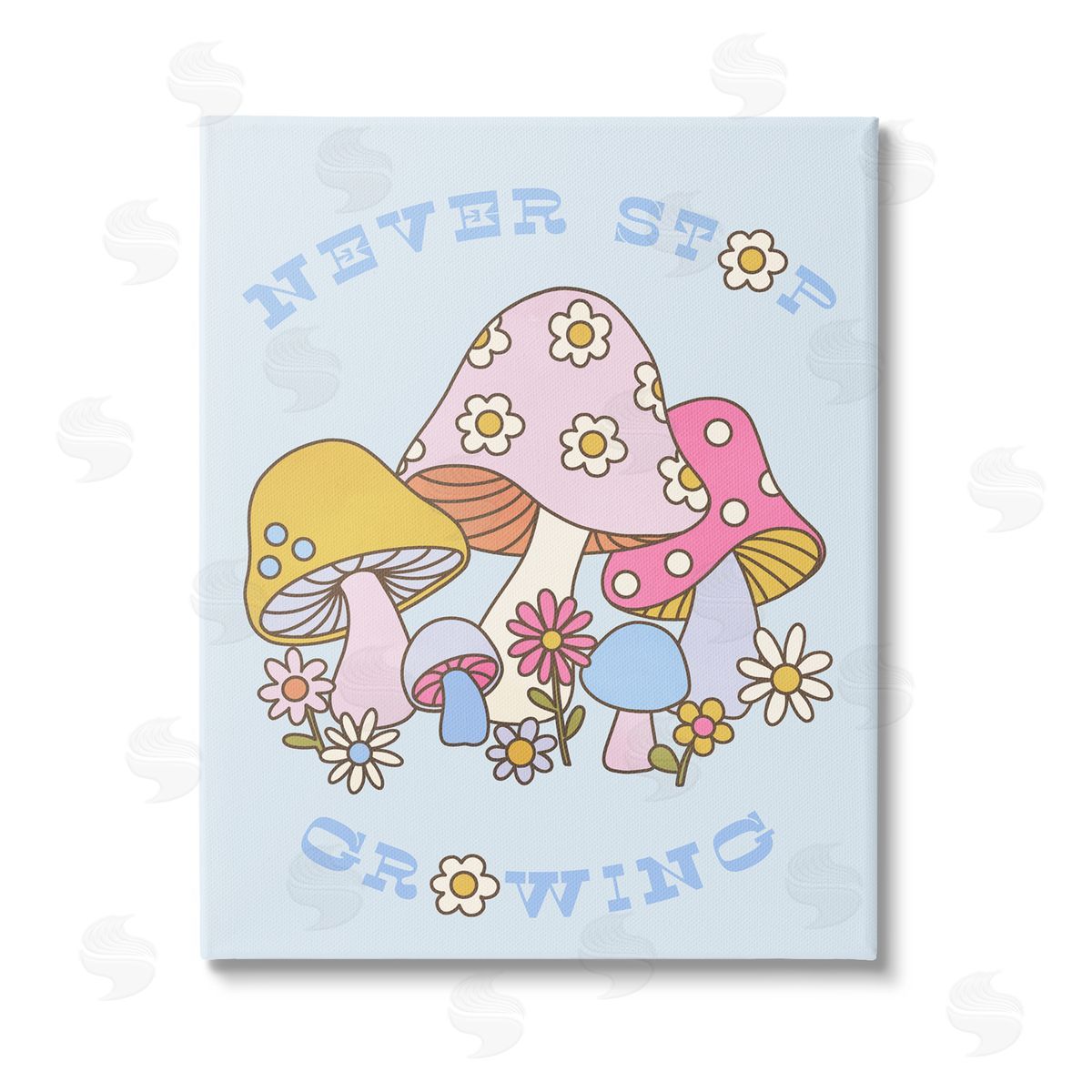 Stupell Studio Retro Never Stop Growing Stretched Canvas Wall Art Print