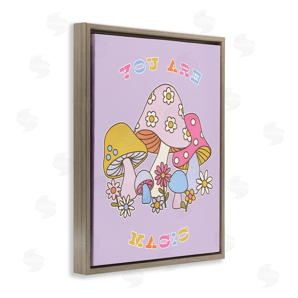 Stupell Studio You Are Magic Botanicals Brown Floating Frame Canvas Wall Art Print